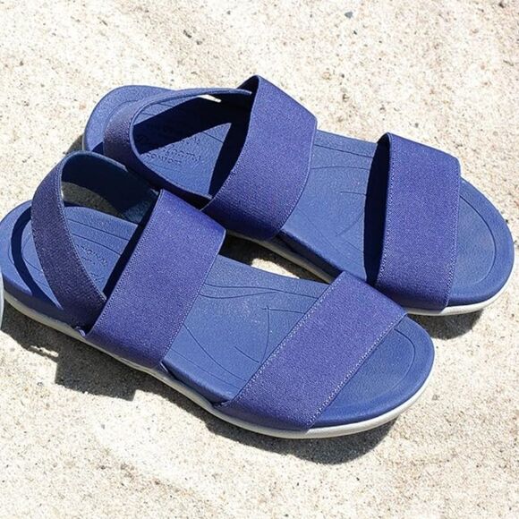 Dearfoams Women's Original Comfort Backstrap Casual Open Toe Sandal Blue 9.5 nwt - Picture 5 of 9